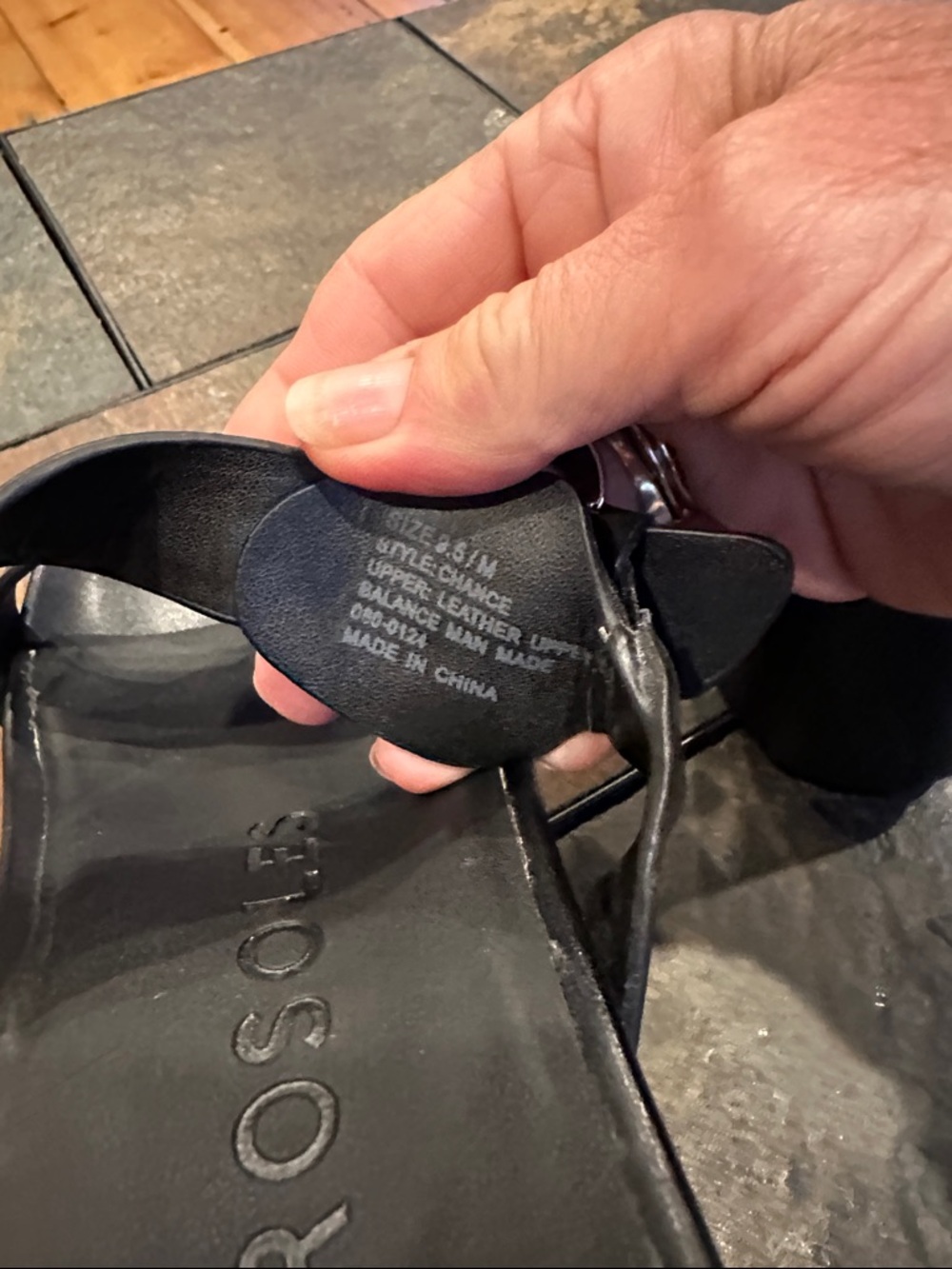 AEROSOLES Black Chance Slide Sandals with Silver Buckles - Picture 6 of 6